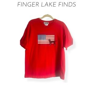 The Black Dog Patriotic Red Cotton T-Shirt, L